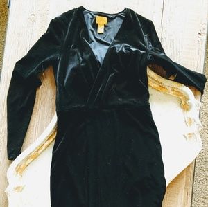 H & M Black Velvet Dress